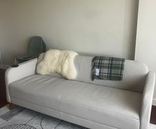 Grey beige couch sofa