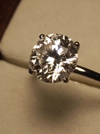18ct White Gold 3 ct Lab Diamond Solitaire Ring
