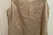 Gerry Weber beige/sand scoop neck linen top size 10