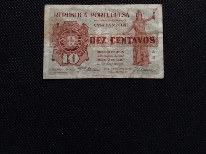 Portugal : 10 Centavos Banknote - 1917 - 1925