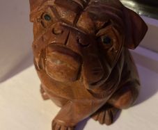 Indonesian Carved Wooden Bulldog