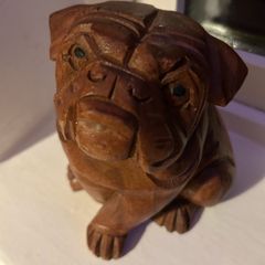Indonesian Carved Wooden Bulldog