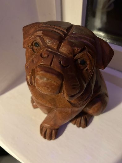 Indonesian Carved Wooden Bulldog
