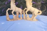 2x signed polystone large horses