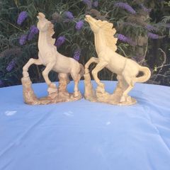 2x signed polystone large horses