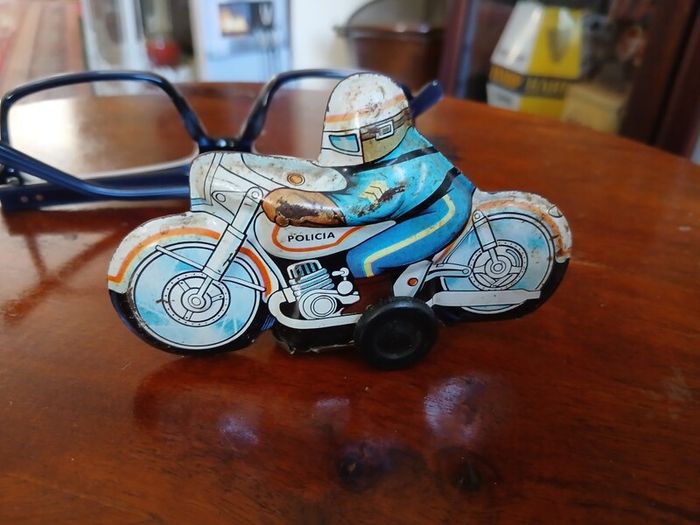 Vintage tinplate motorcycle