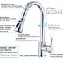 Kitchen Sink Mixer Tap with Pull Down Sprayer Chrome, Single Handle High Arc Pull Out Kitchen Taps, Single Level Solid Brass Kitchen Faucet (FREE POSTAGE) Image 2