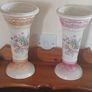 2 Big Vintage Floral Flute Vases Image 2