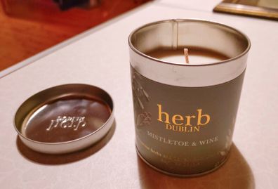 Mistletoe & Wine, Candle In A Tin (brand New).