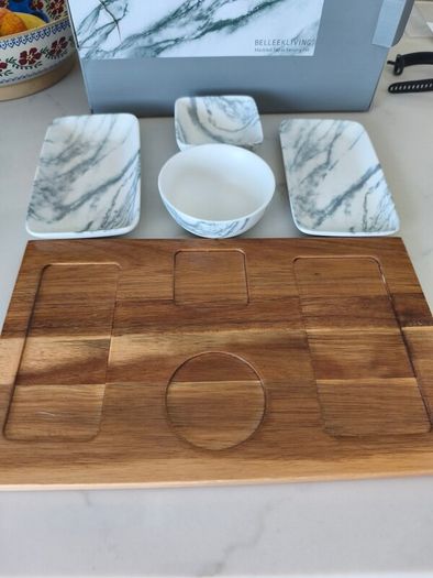 Belleek Marbled Tapas Set