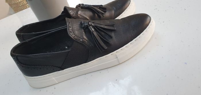 DUNE leather tassel brogue slip-ons Sz 40 (7-7.5UK)