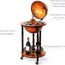 Wooden Globe Bar on Wheels, Bar Trolley, Home Bar, Wine Rack 45 x 45 x 88 cm, Brown Image 8