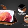 Samsung Galaxy S22 Case Leather Wallet Book Flip Folio Stand View Magnetic Closure with Card Slots Image 2