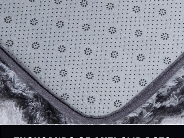 Luxury Velvet Shag Area Rug Modern Indoor Plush Fluffy Rugs, Extra Soft and Comfy Carpet, Geometric Moroccan Rugs for Bedroom Living Room Girls Kids Nursery, 5x8 Feet Dark Grey/White MULTIPLE COLOURS AVAILABLE (FREE POSTAGE)