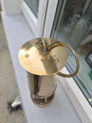 old  large  brass  miners lamp