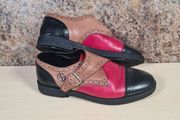 womens ARMANI JEANS leather shoes BROGUES slip on multicoloured Size UK 3 EU 36 boys girls