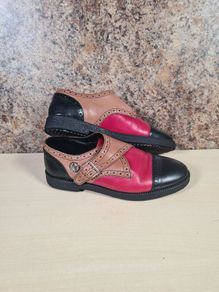 womens ARMANI JEANS leather shoes BROGUES slip on multicoloured Size UK 3 EU 36 boys girls