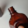 313 - Set of 3 Beautiful Vintage Decorative Collectible Dark Amber Glass Milton Bottles Image 9