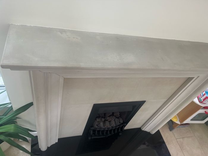 stone fireplace with gas fire