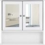 Double Mirror Doors Bathroom Cabinet, Wall Cabinet, Storage Cupboard, Wall-Mounted Storage Unit, Adjustable Height Shelves, 56 x 13 x 58 cm, White (FREE POSTAGE) Image 7