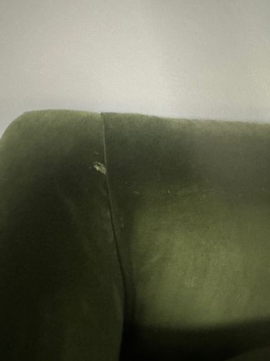 Green velvet sofa