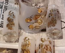 Vintage jug and four glasses