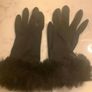 Black Fur Trim Gloves & Animal Print Gloves Image 2