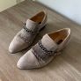 Ladies taupe suede shoes Image 5