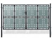 Black Double Door Fence Gate 300 x 250 cm