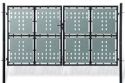 Black Double Door Fence Gate 300 x 250 cm