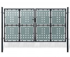 Black Double Door Fence Gate 300 x 250 cm
