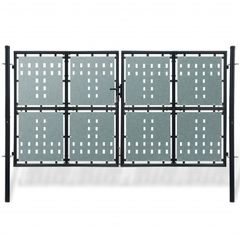 Black Double Door Fence Gate 300 x 250 cm