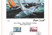1983 Isle of Man Limited Edition Lithographed Print measuring 333mm X 257 showing 150th Anniversary of King Williams College Commemorative Stamp with First Day of Issue Cancel
