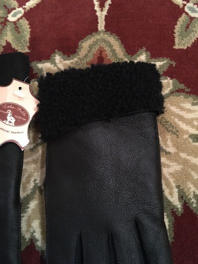 Luka Pelli Leather Gloves with natural fur, size- 7