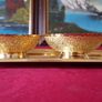 Antique Ornate And Engraved Solid Brass Footed Bowls With Underplate Image 8