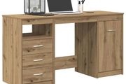 Desk with Cabinet Artisan Oak Engineered Wood