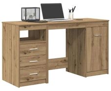 Desk with Cabinet Artisan Oak Engineered Wood