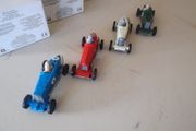 4 Brooklands Model Racing Cars.