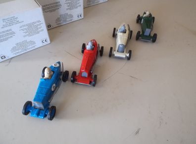 4 Brooklands Model Racing Cars.