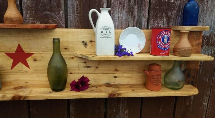Rustic Americana Floating staggered shelf