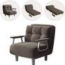 4-in-1 Folding Sofa Bed, Single Convertible Chair Bed with 5-Position Backrest & Pillow, Padded Sleeper Couch for Living Room Guest Image 6