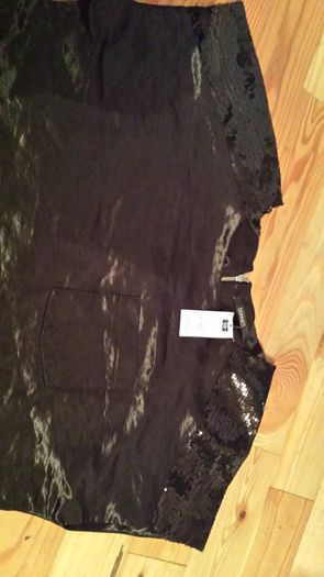 Black satin and sequined top
