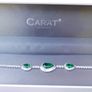 Vintage Sterling Silver 925 Emerald Green Bracelet   Emerald Wedding Bracelets Art Deco Jewelry L-7,5   9,80g Image 10