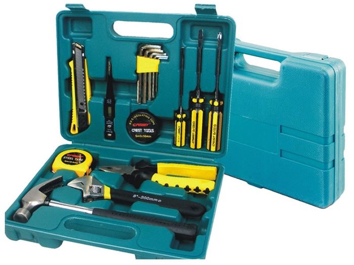 New 16 Pcs Set DIY Tools Screwdrivers Hammer Pliers Wrench Tape Measure #1468