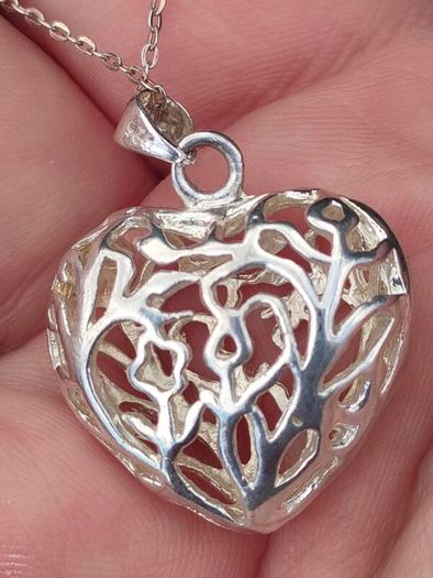 Tree of Life Filigree Sterling silver Love heart pendant set