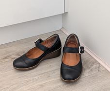 Ecco Leather Ballerina Shoes - Size 36 (black)
