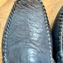 Prada Navy Blue Textured Leather Loafers Image 9