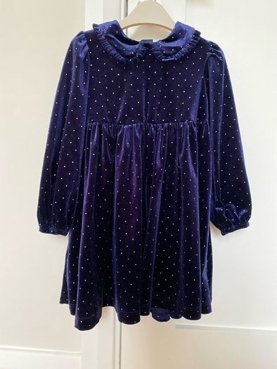 Navy velvet dress with silver sparkles