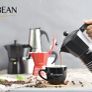 Rainbean Striped Black Stove Top Pot Espresso Maker 300 ml / 6 Cup Moka Gift Set with 2 Cups Image 9