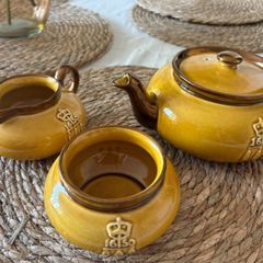 Vintage Davison Newman & Co Boston Tea Party 3-Piece Teapot Set